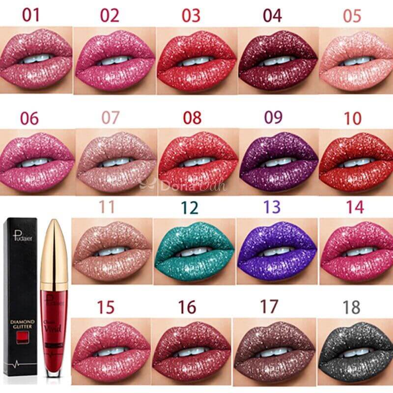 Batom Lip Gloss Diamond com Glitter