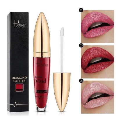 Batom Lip Gloss Diamond com Glitter