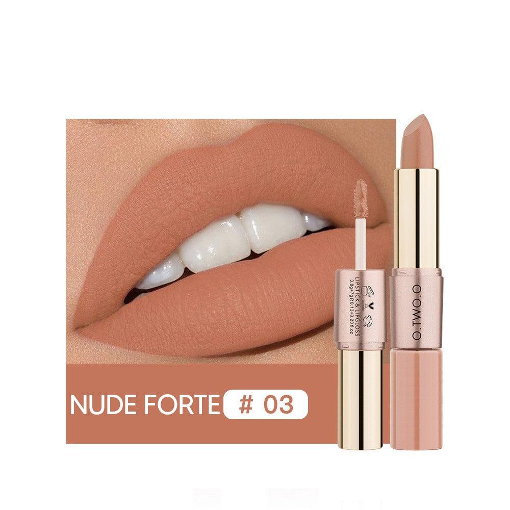 Batom Matte Duo Pro! Lábios em Destaque - Nude Forte