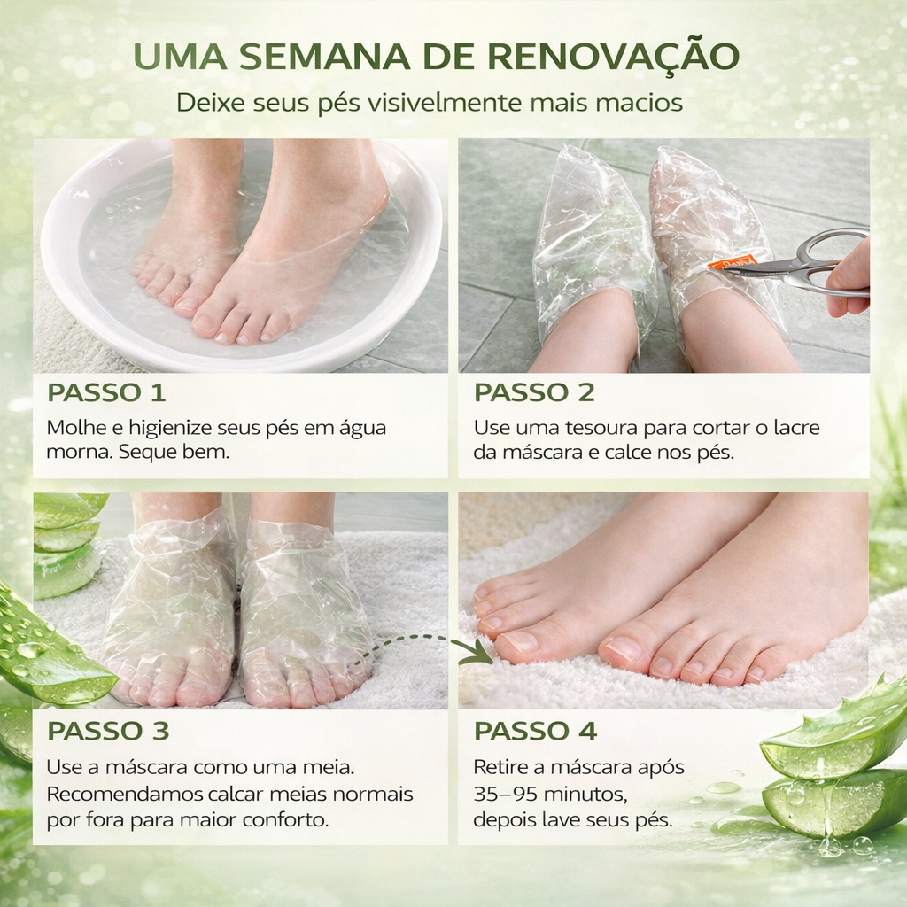 Máscara Peeling Renovadora para os Pés Aloe Vera