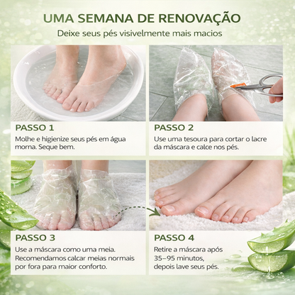 Máscara Peeling Renovadora para os Pés Aloe Vera