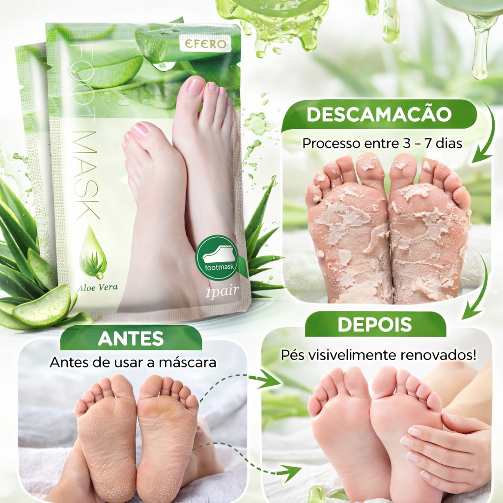 Máscara Peeling Renovadora para os Pés Aloe Vera