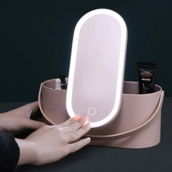 Beauty Face - Organizador de Maquiagem com Espelho LED