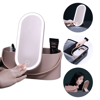 Beauty Face - Organizador de Maquiagem com Espelho LED