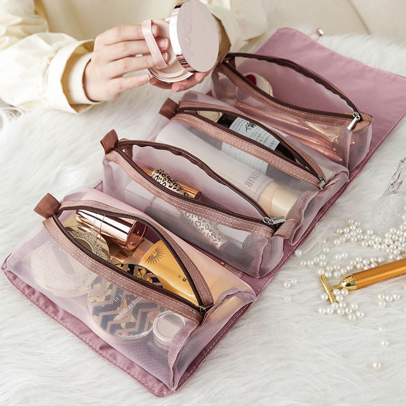 makeup, hygiene products, cosmetics, toiletry bag