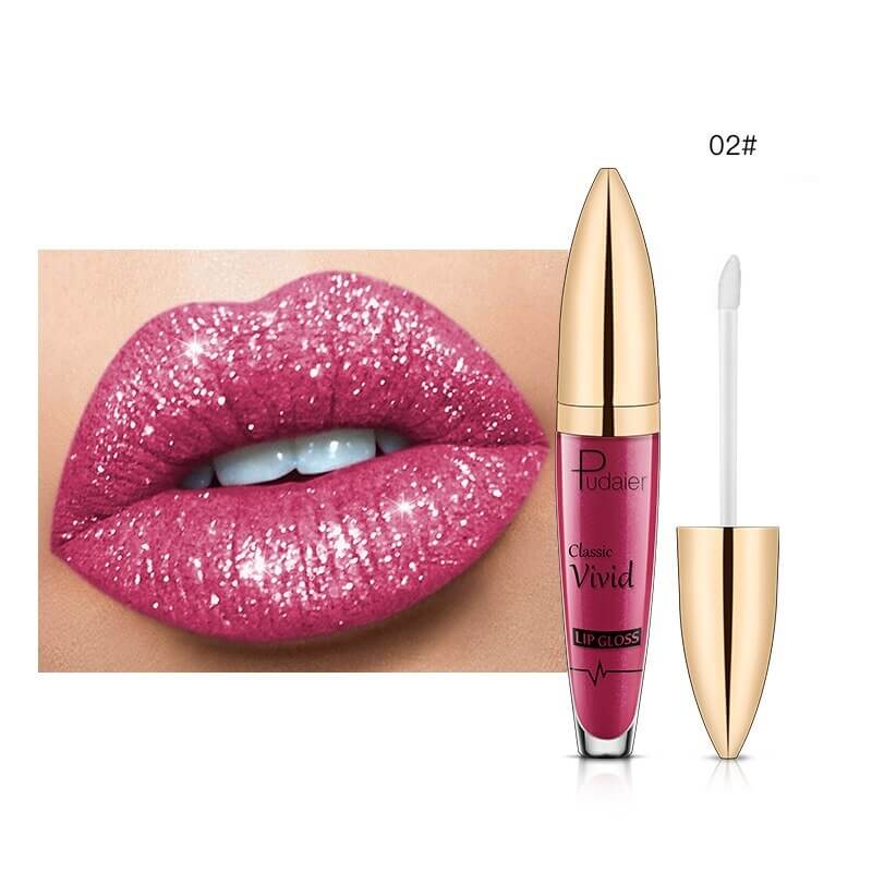 Batom Lip Gloss Diamond com Glitter - Cor 2