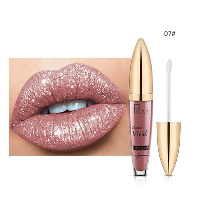 Batom Lip Gloss Diamond com Glitter - Cor 7