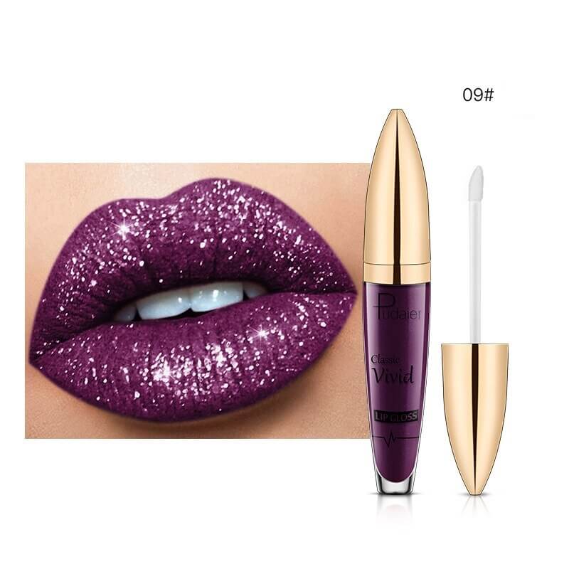 Batom Lip Gloss Diamond com Glitter - Cor 9