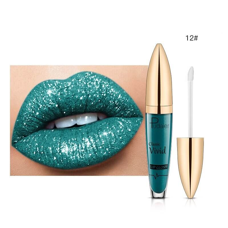 Batom Lip Gloss Diamond com Glitter - Cor 12