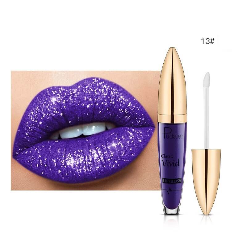 Batom Lip Gloss Diamond com Glitter - Cor 13