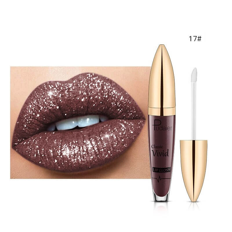 Batom Lip Gloss Diamond com Glitter - Cor 17